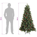 vidaXL Műanyag Hajtogatós Karácsonyfa 180 cm PVC és fém Zöld