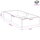 vidaXL Ágykeret állítható ágyalaphoz Fehér 70 x 200 cm Szerelt Fa