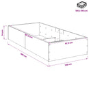 vidaXL Ágykeret állítható ágyalaphoz Antik Fa 100 x 190 cm Szerelt Fa