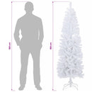 vidaXL Mű Karcsú Karácsonyi Fa 180 cm PVC és Acél Fehér
