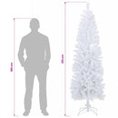 vidaXL Mű Karcsú Karácsonyi Fa 210 cm PVC és Acél Fehér