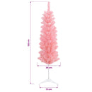 vidaXL Mű Karcsú Karácsonyi Fa 120 cm PVC és Acél Rózsaszín