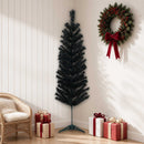 vidaXL Mű Karcsú Karácsonyi Fa 120 cm PVC és Acél Fekete