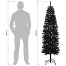 vidaXL Mű Karcsú Karácsonyi Fa 180 cm PVC és Acél Fekete