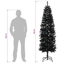 vidaXL Mű Karcsú Karácsonyi Fa 210 cm PVC és Acél Fekete
