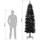 vidaXL Mű Karcsú Karácsonyi Fa 240 cm PVC és Acél Fekete