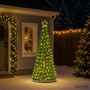 vidaXL LED-es csillámos műfenyő talppal EKENAS 180 cm 220 LED