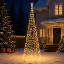 vidaXL Spirális LED karácsonyfa földbe szúrható tüskével EKENAS 300 cm