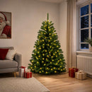vidaXL Műanyag Hajtogatós Karácsonyfa 180 cm 300 LED Meleg fehér acél