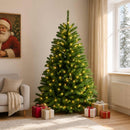 vidaXL Műanyag Hajtogatós Karácsonyfa 180 cm 300 LED Meleg fehér acél