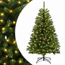 vidaXL Műanyag Hajtogatós Karácsonyfa 180 cm 300 LED Meleg fehér acél