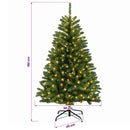 vidaXL Műanyag Hajtogatós Karácsonyfa 180 cm 300 LED Meleg fehér acél