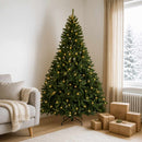 vidaXL Műanyag Hajtogatós Karácsonyfa 210 cm 400 LED Meleg fehér acél