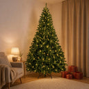 vidaXL Műanyag Hajtogatós Karácsonyfa 210 cm 400 LED Meleg fehér acél