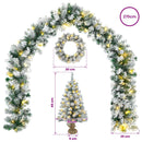 vidaXL Mini karácsonyfa szett 45 cm 125 LED Meleg fehér PVC
