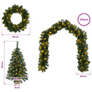 vidaXL Mini karácsonyfa szett 60 cm 125 LED Meleg fehér PVC Zöld