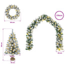 vidaXL Mini karácsonyfa szett 90 cm 175 LED Meleg fehér PVC