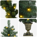vidaXL Mini karácsonyfa szett 120 cm 275 LED Meleg fehér PVC Zöld