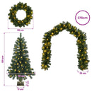 vidaXL Mini karácsonyfa szett 120 cm 275 LED Meleg fehér PVC Zöld