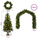 vidaXL Mini karácsonyfa szett 120 cm 275 LED Meleg fehér PVC és PE