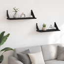 vidaXL Falpolcok 2 db Fekete 50 x 20 x 17 cm