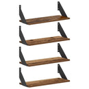 vidaXL Falpolcok 4 db Antik Fa 50 x 20 x 17 cm