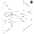 vidaXL Falpolcok 2 db Szürke Sonoma 30 x 16 x 15,5 cm