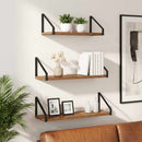 vidaXL Falpolcok 3 db Antik Fa 60 x 16 x 15,5 cm