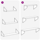 vidaXL Falpolcok 3 db Antik Fa 60 x 16 x 15,5 cm