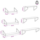 vidaXL Falpolcok 3 db Antik Fa 60 x 16 x 15,5 cm