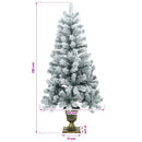 vidaXL Behavazott mini karácsonyfa 120 cm PVC Zöld és Fehér