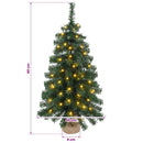 vidaXL Mini Karácsonyfa 60 cm 25 LED Meleg fehér PVC Zöld