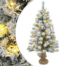vidaXL Behavazott mini karácsonyfa 90 cm 50 LED Meleg fehér PVC