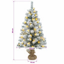 vidaXL Behavazott mini karácsonyfa 90 cm 50 LED Meleg fehér PVC