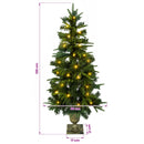 vidaXL Mini Karácsonyfa 120 cm 100 LED Meleg fehér PVC és PE Zöld