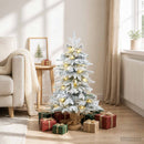 vidaXL Mini behavazott karácsonyfa 90 cm 50 LED Meleg fehér PVC és PE