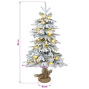 vidaXL Mini behavazott karácsonyfa 90 cm 50 LED Meleg fehér PVC és PE