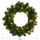 vidaXL Karácsonyi koszorú Zöld Ø 50 cm PVC 25 LED