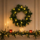 vidaXL Karácsonyi koszorú Zöld Ø 50 cm PVC és PE 25 LED