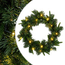 vidaXL Karácsonyi koszorú Zöld Ø 50 cm PVC és PE 25 LED