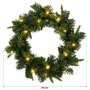 vidaXL Karácsonyi koszorú Zöld Ø 50 cm PVC és PE 25 LED
