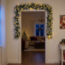 vidaXL Karácsonyi girlanda Zöld és Fehér 270 cm PVC 50 LED
