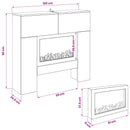 vidaXL Elektromos kandalló Sonoma 100 x 24,5 x 90 cm Szerelt fa