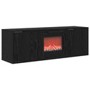vidaXL Elektromos kandalló Fekete Tölgy 110 x 30 x 36,5 cm Szerelt fa