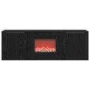 vidaXL Elektromos kandalló Fekete Tölgy 110 x 30 x 36,5 cm Szerelt fa