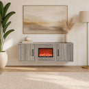 vidaXL Elektromos kandalló Szürke Sonoma 110 x 30 x 36,5 cm Szerelt fa