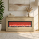 vidaXL Elektromos kandalló Sonoma 114 x 18 x 58,5 cm Szerelt fa