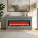 vidaXL Elektromos kandalló Szürke Sonoma 114 x 18 x 58,5 cm Szerelt fa