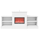 vidaXL Elektromos kandalló Fehér 110 x 30 x 50 cm Szerelt fa