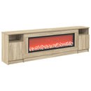vidaXL Elektromos kandalló Sonoma 165 x 28,5 x 47 cm Szerelt fa